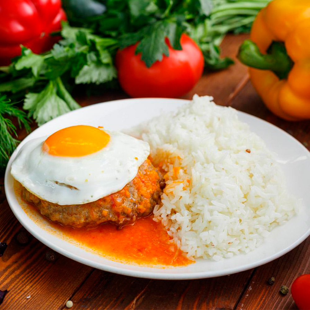 Бифштекс с яйцом и рисом Бифштекс с яйцом и рисом